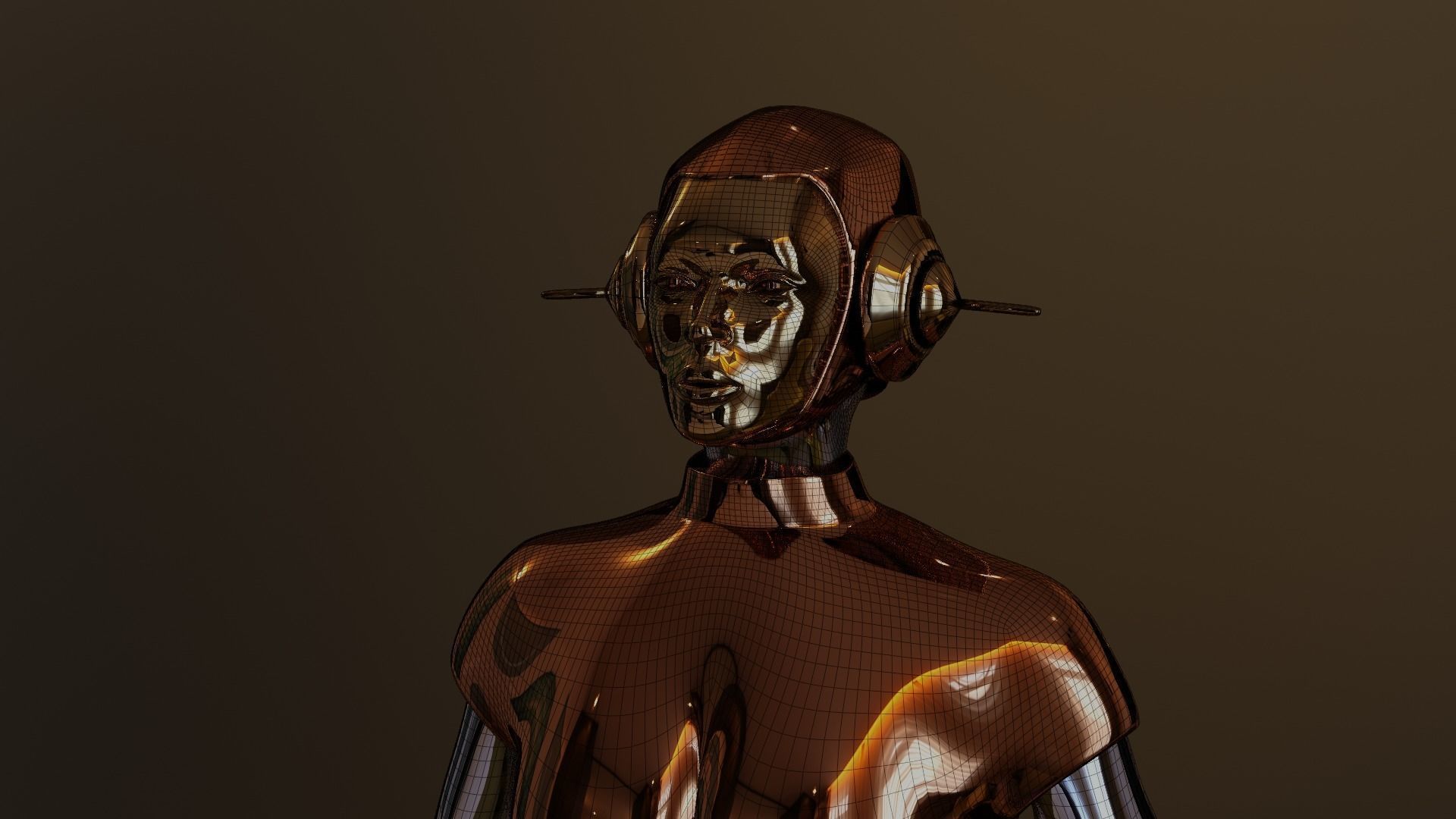 Female Robot 3D model_5