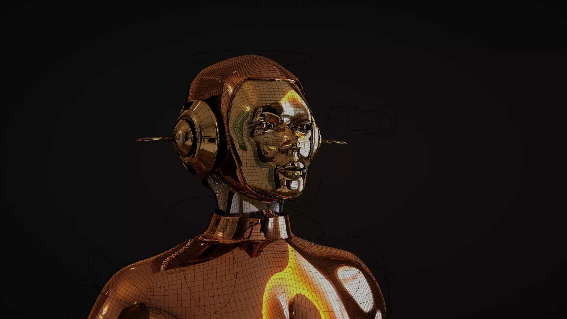 Female Robot 3D model_0