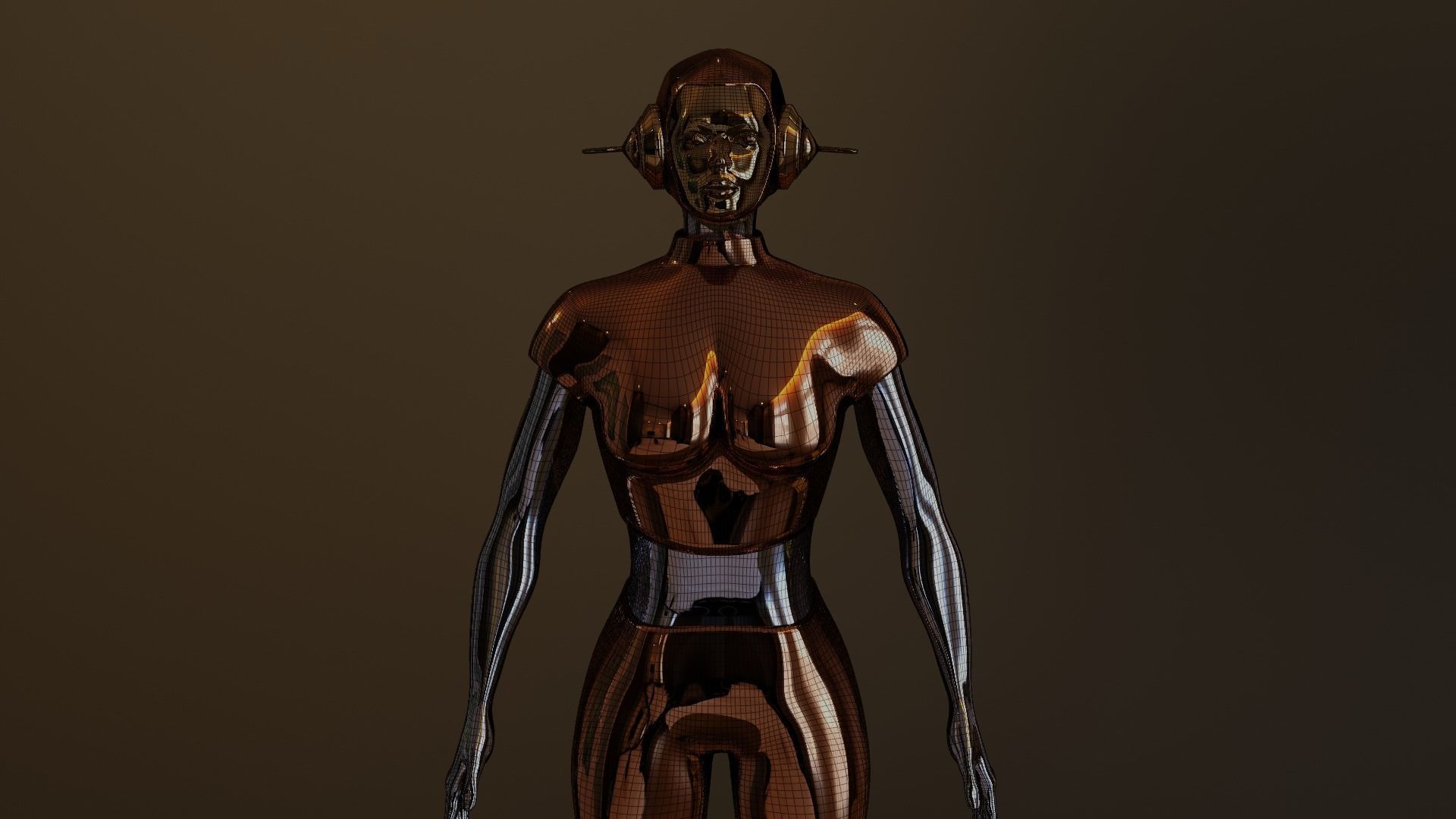 Female Robot 3D model_7