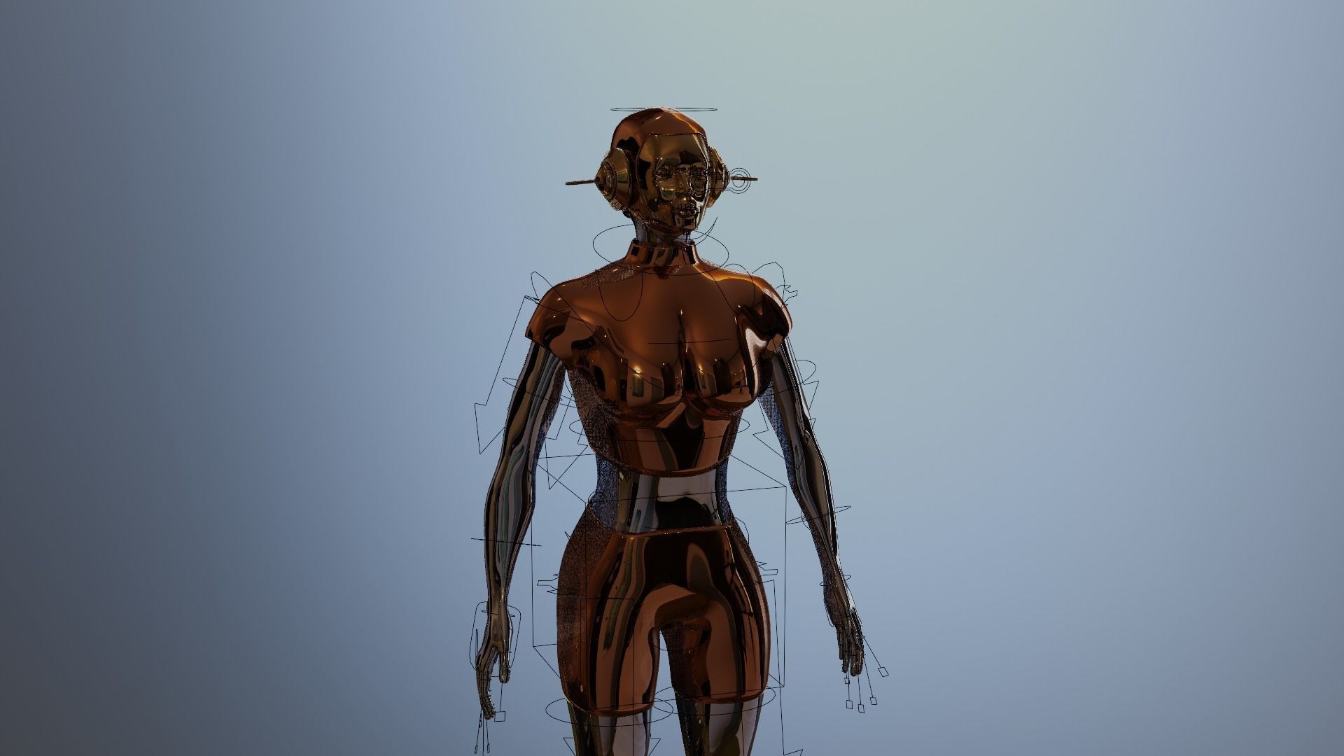 Female Robot 3D model_8