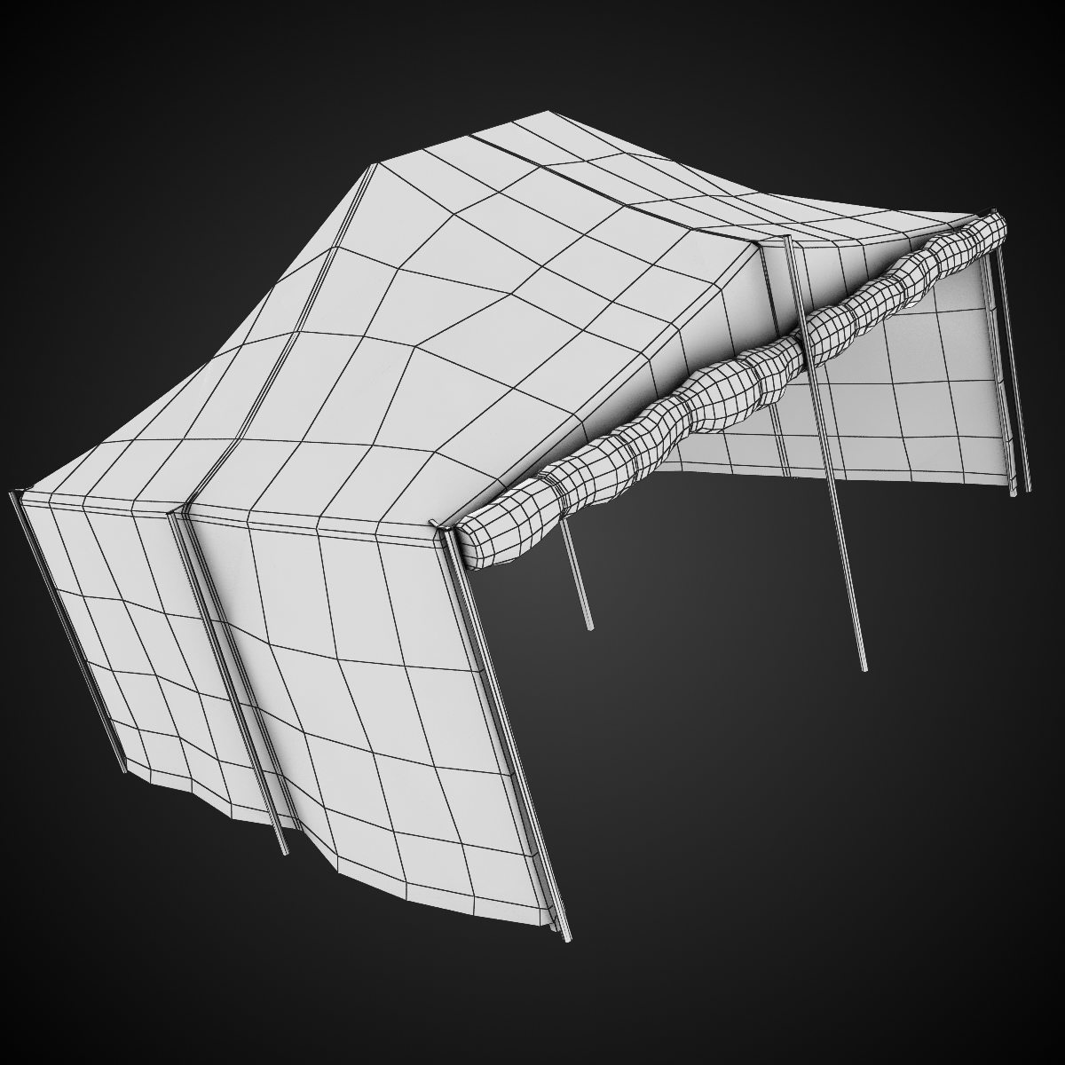 Tent model - Low-poly 3D model_5