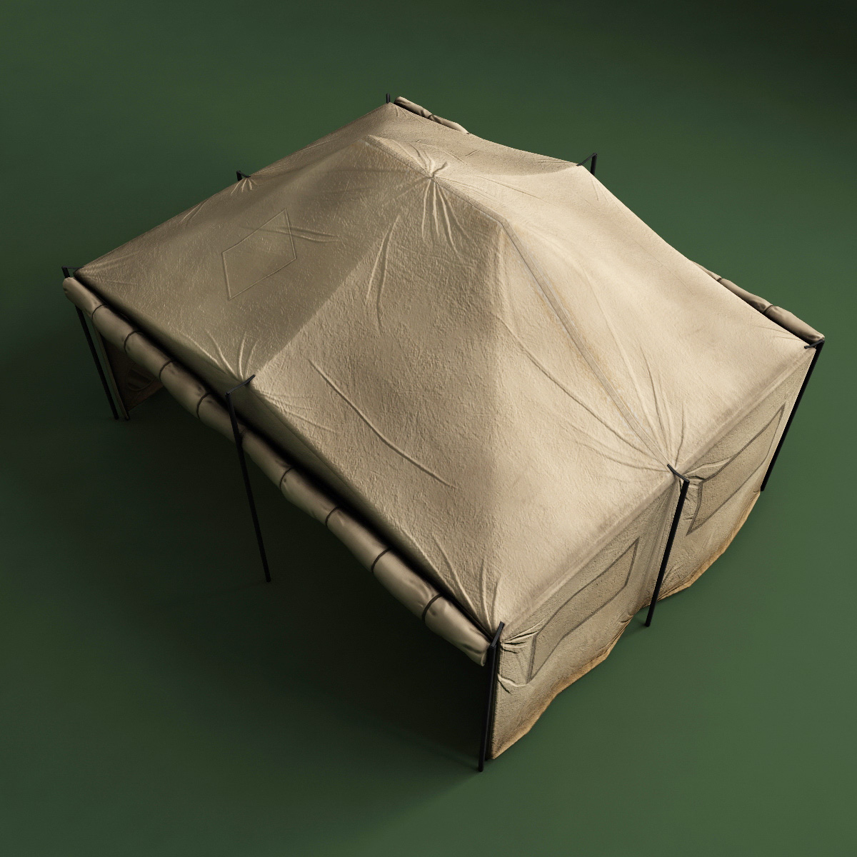 Tent model - Low-poly 3D model_1