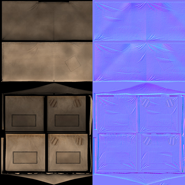 Tent model - Low-poly 3D model_4