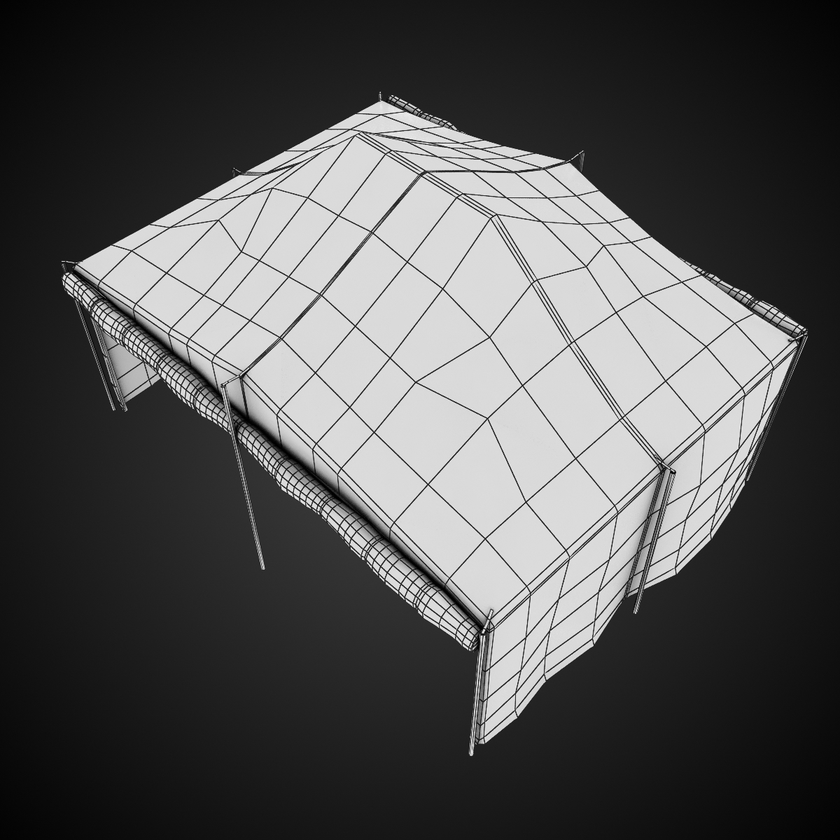 Tent model - Low-poly 3D model_7