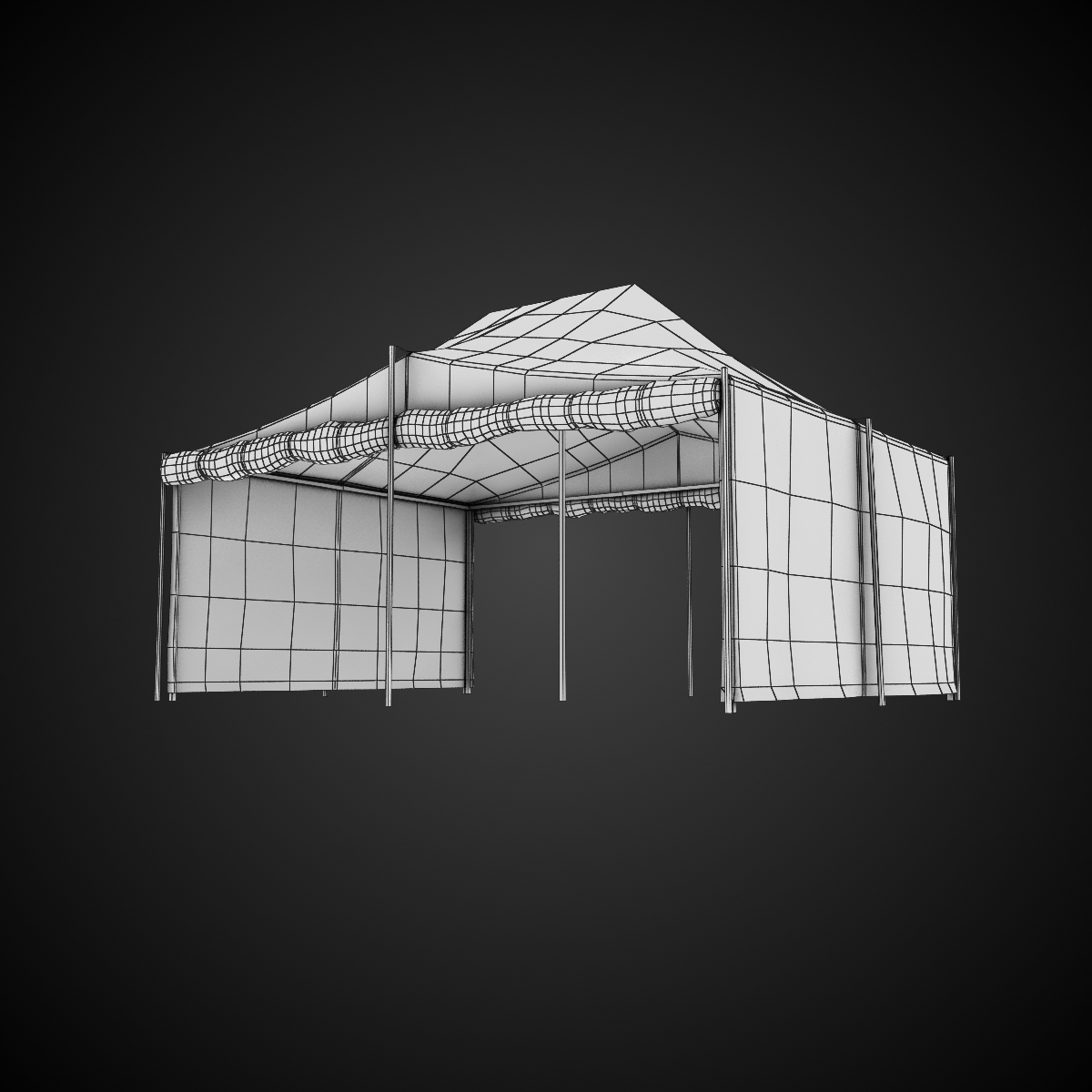 Tent model - Low-poly 3D model_8