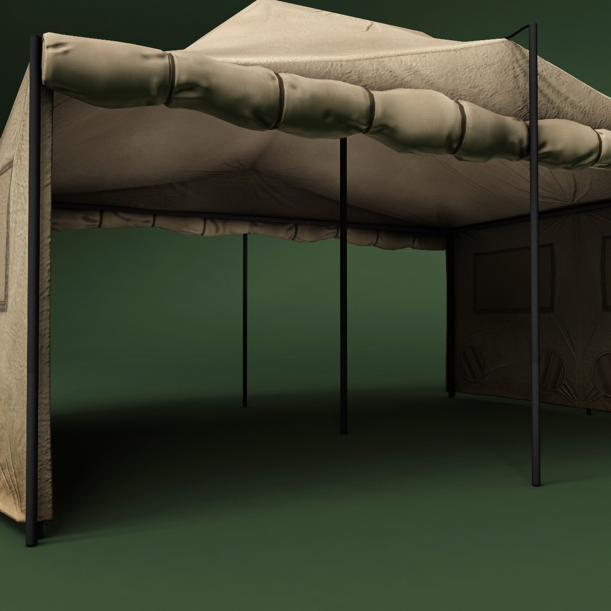 Tent model - Low-poly 3D model_3