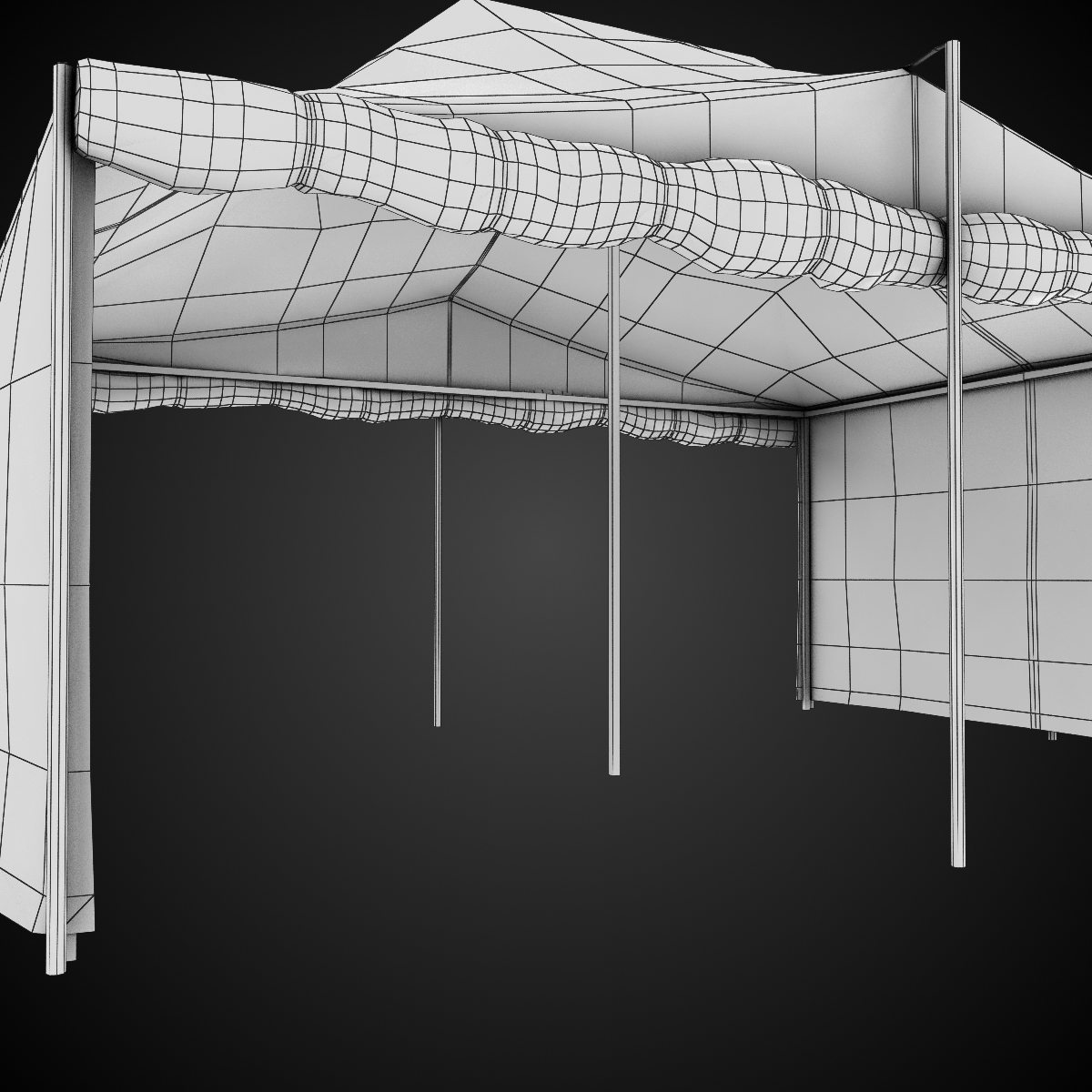Tent model - Low-poly 3D model_6