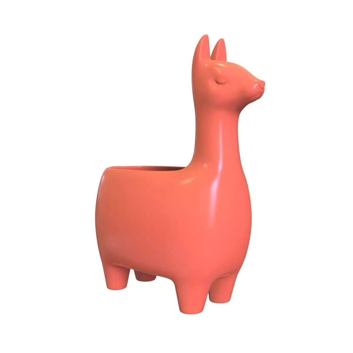 llama alpaca flowerpot 3D print model_0