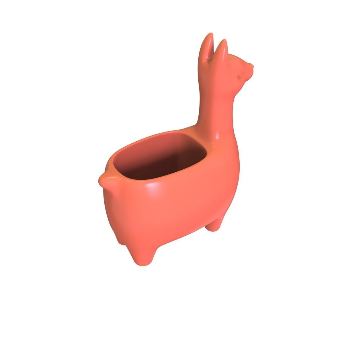 llama alpaca flowerpot 3D print model_4