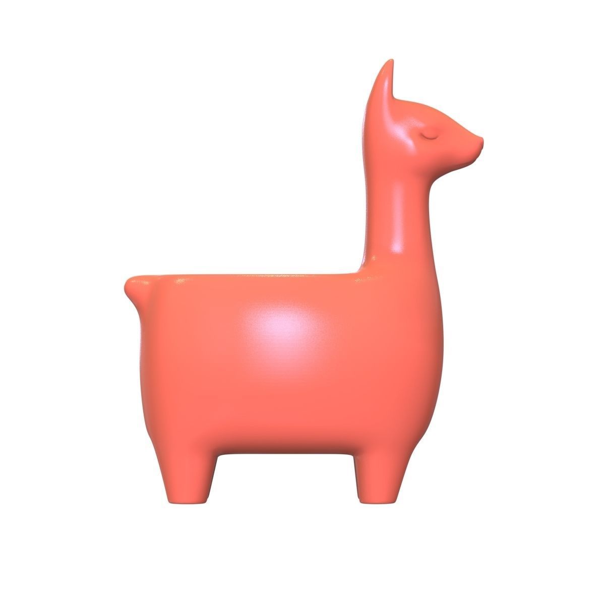llama alpaca flowerpot 3D print model_1