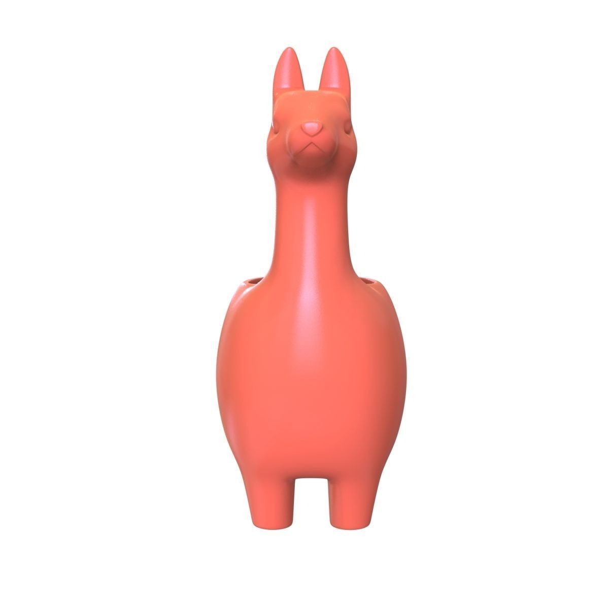 llama alpaca flowerpot 3D print model_3