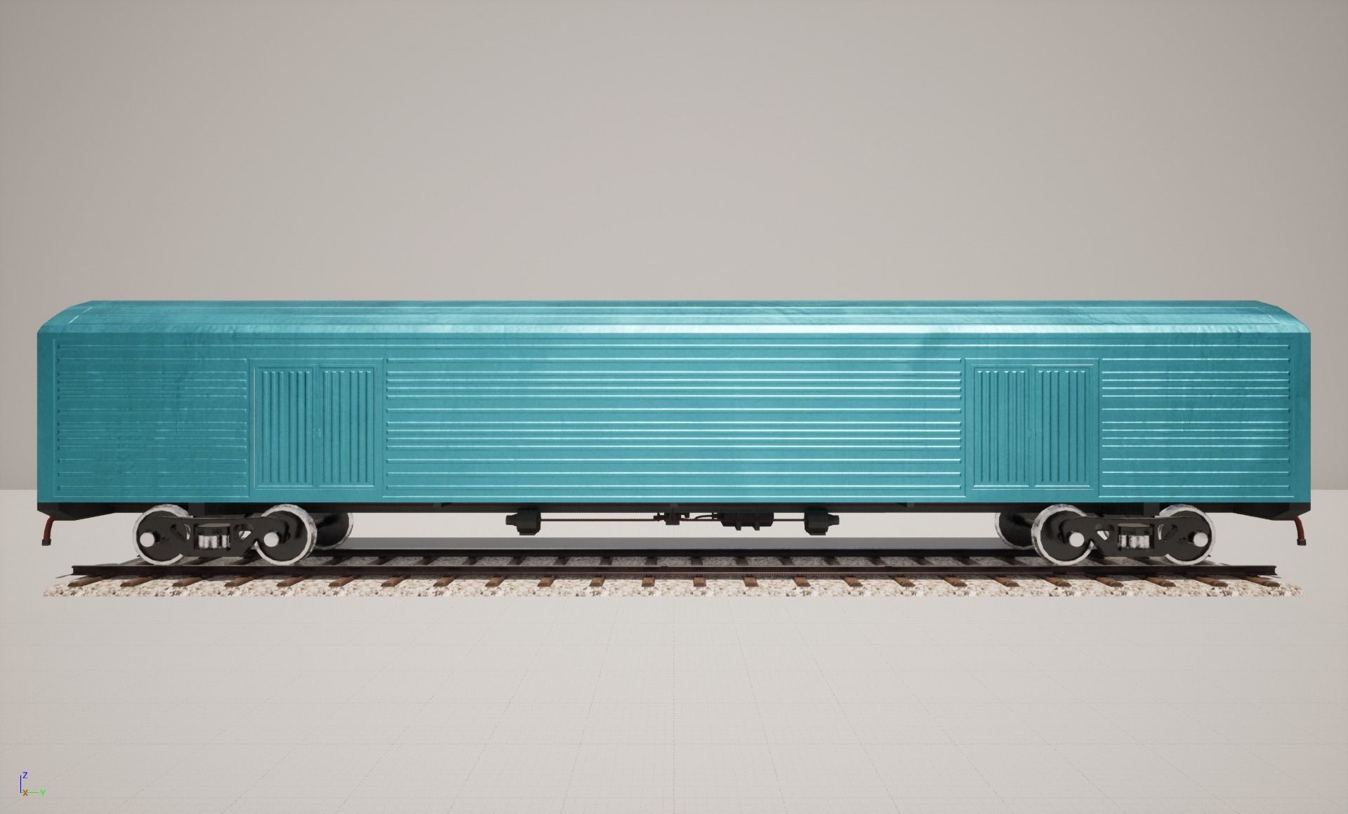 Animated game-ready Boxcar Low-poly 3D model_5