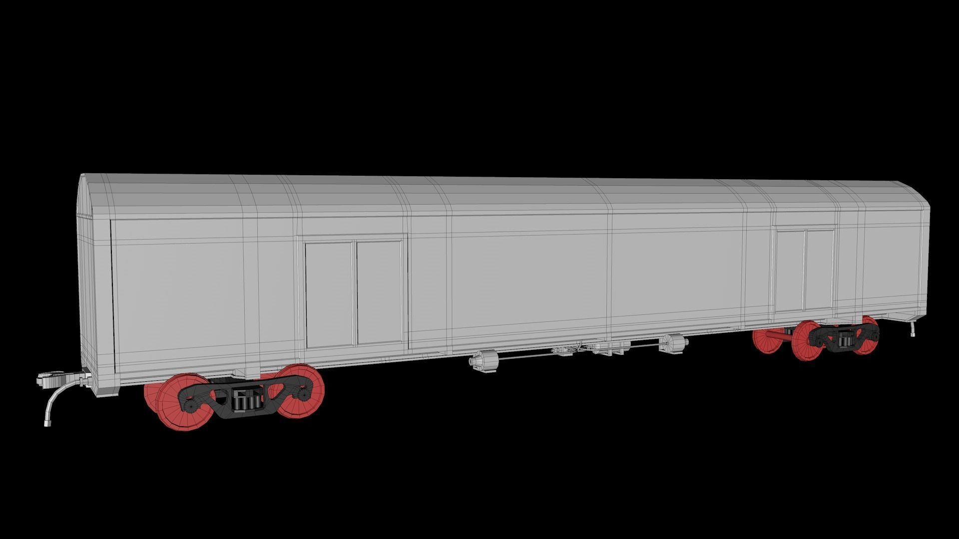 Animated game-ready Boxcar Low-poly 3D model_8