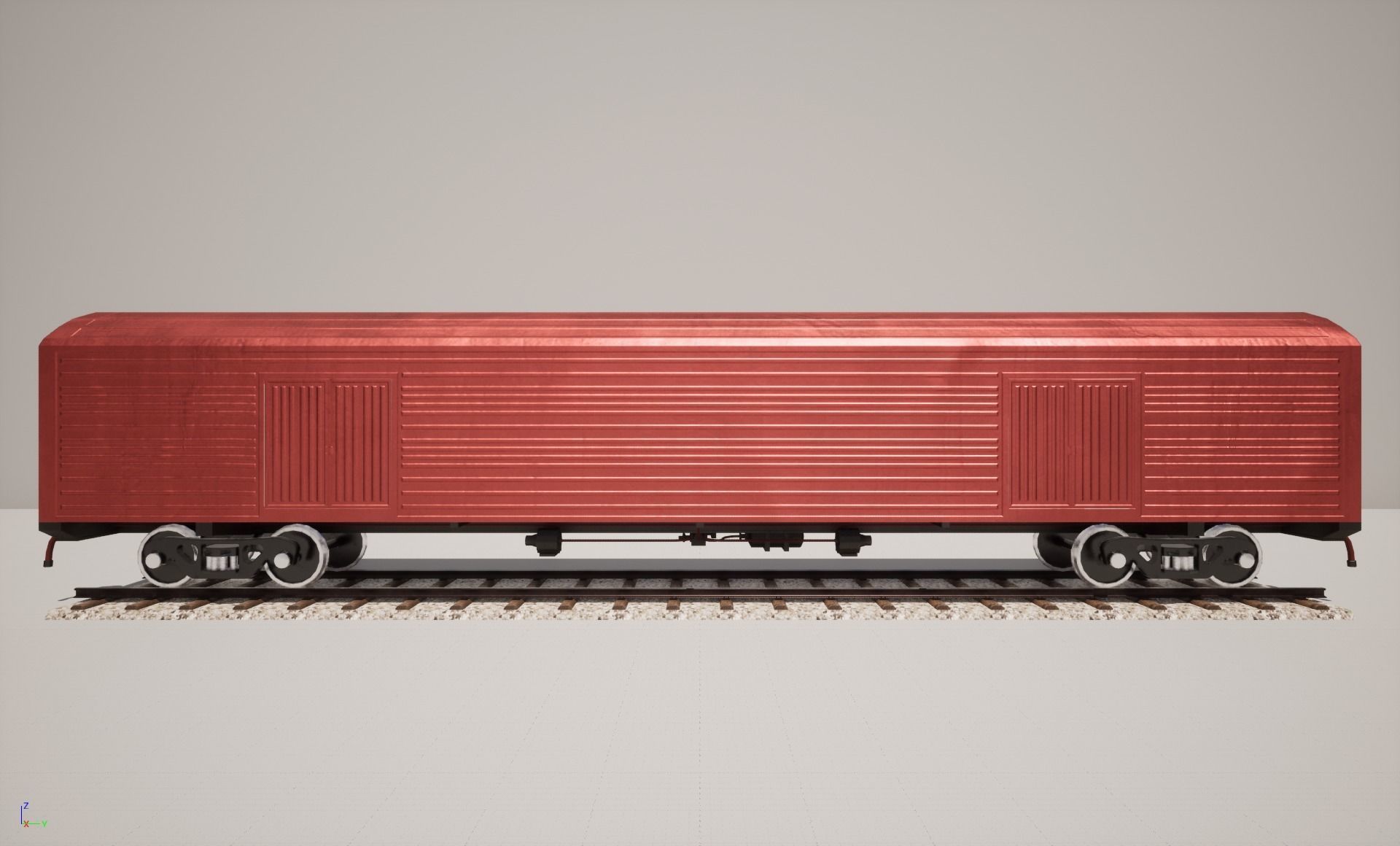 Animated game-ready Boxcar Low-poly 3D model_4