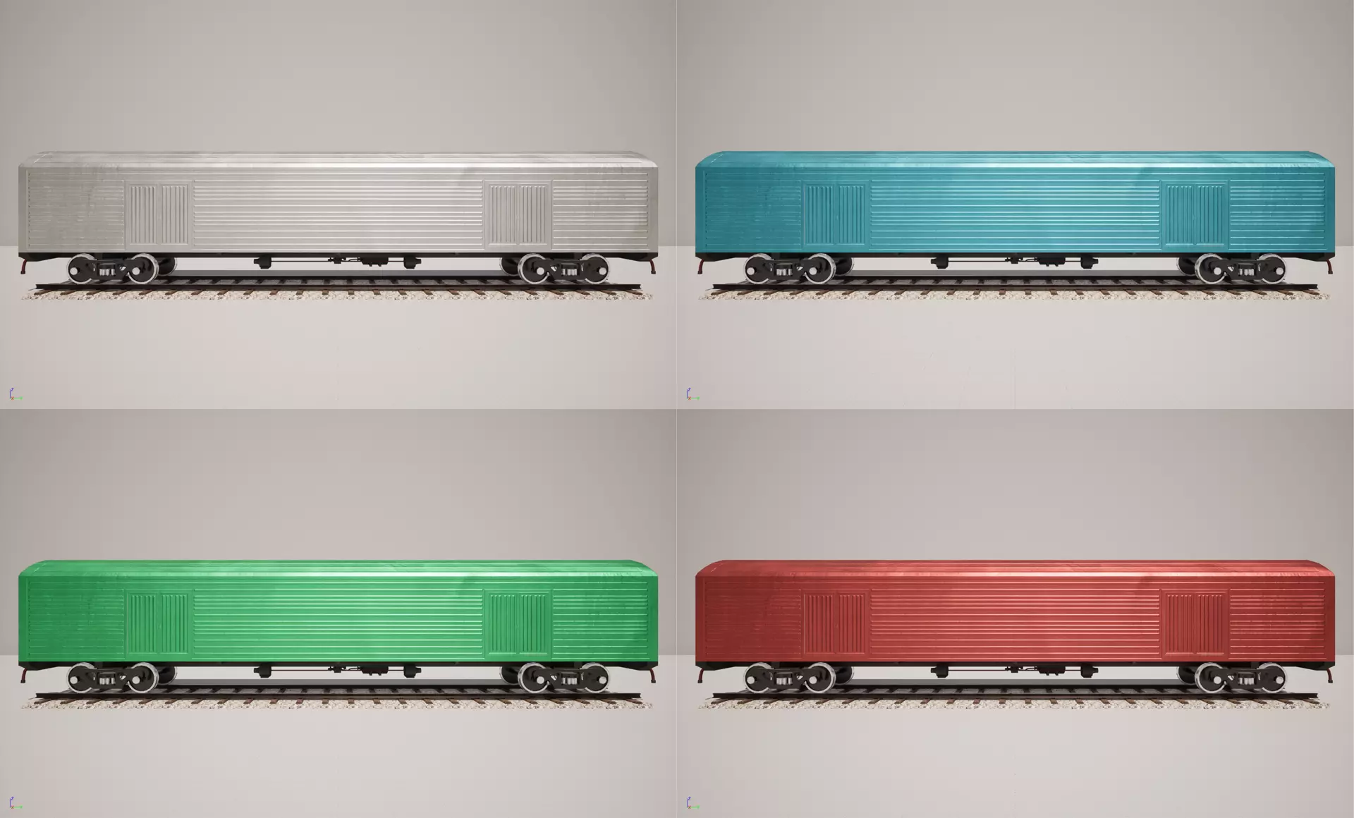 Animated game-ready Boxcar Low-poly 3D model_0