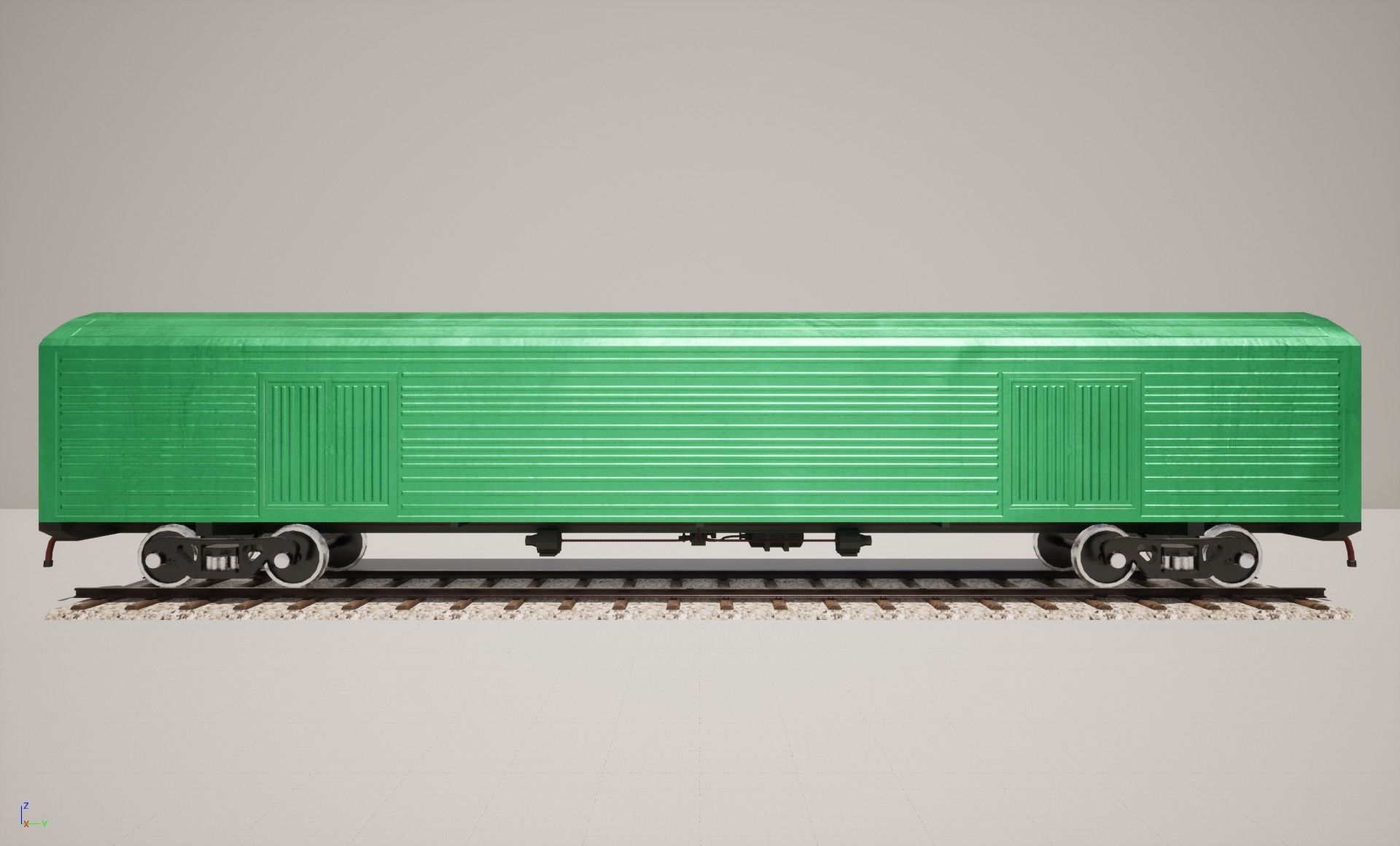 Animated game-ready Boxcar Low-poly 3D model_3