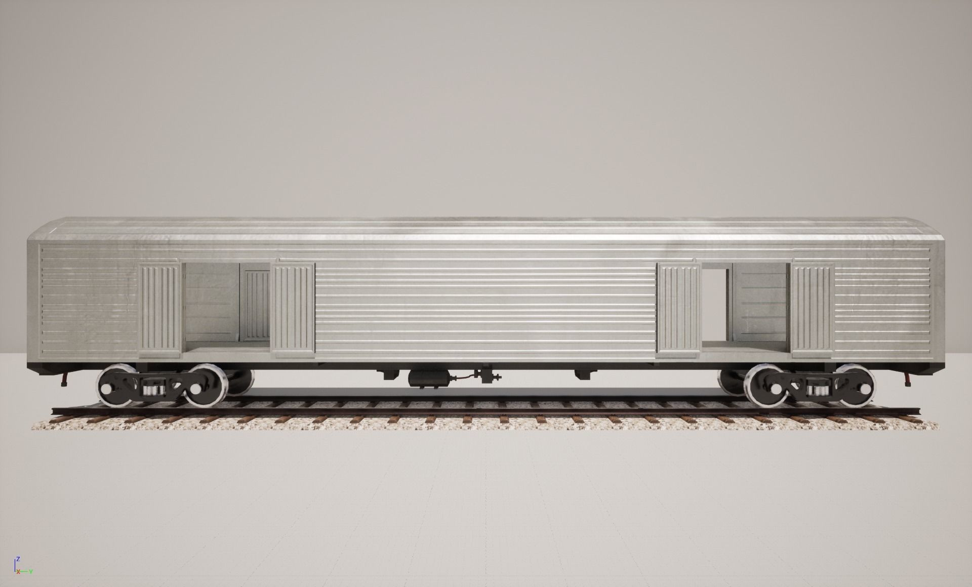 Animated game-ready Boxcar Low-poly 3D model_6