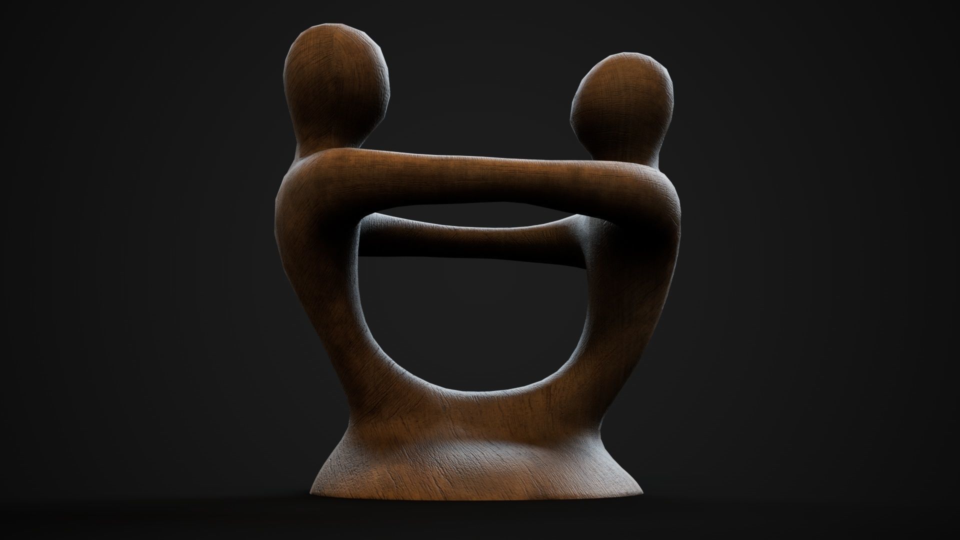 Wooden phone holder Low-poly 3D model_16