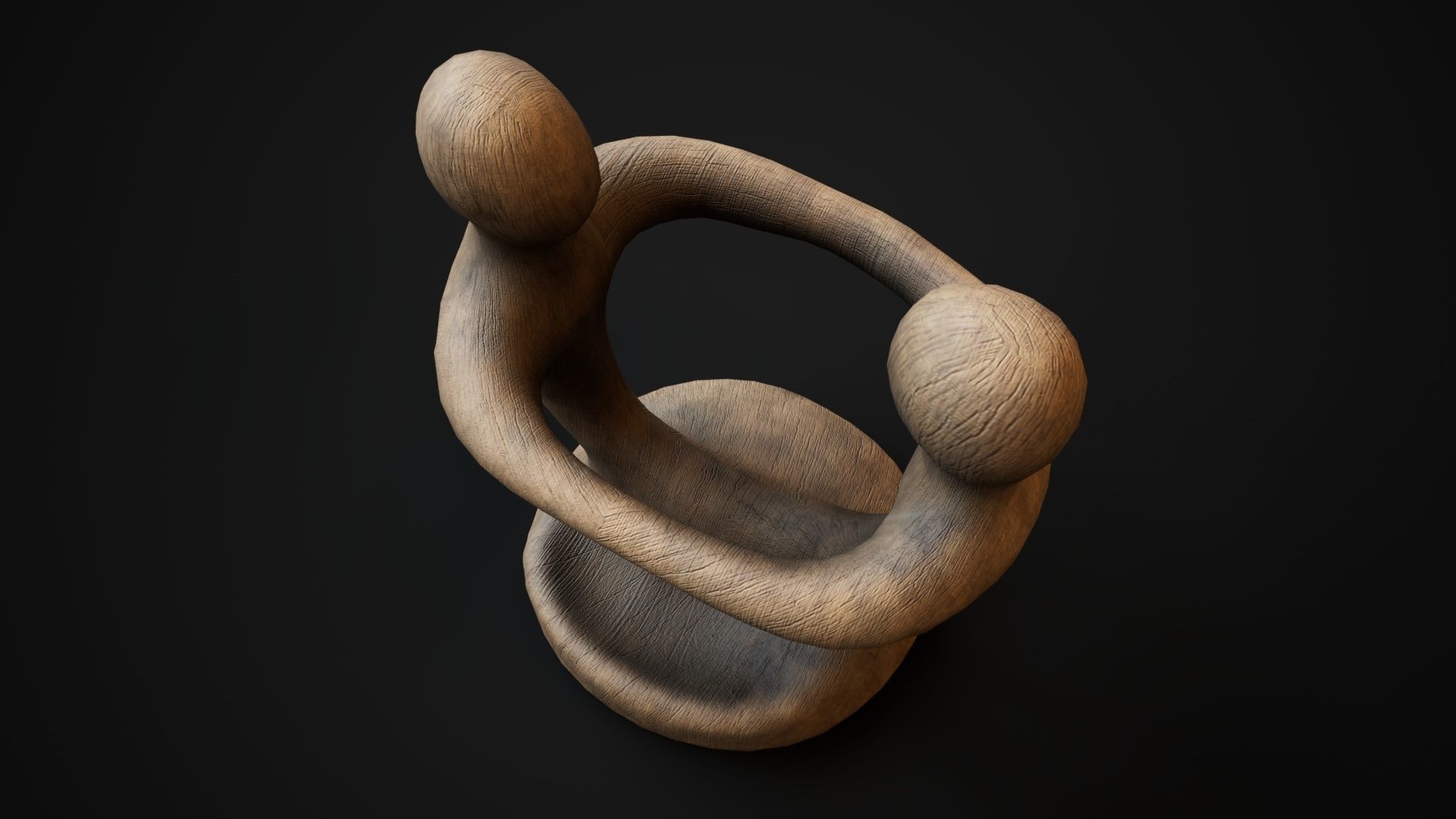 Wooden phone holder Low-poly 3D model_4