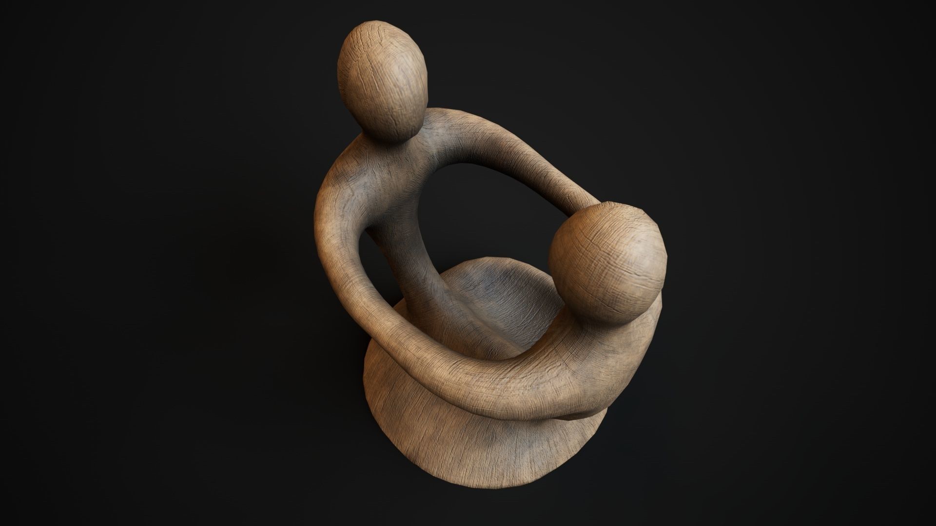 Wooden phone holder Low-poly 3D model_9