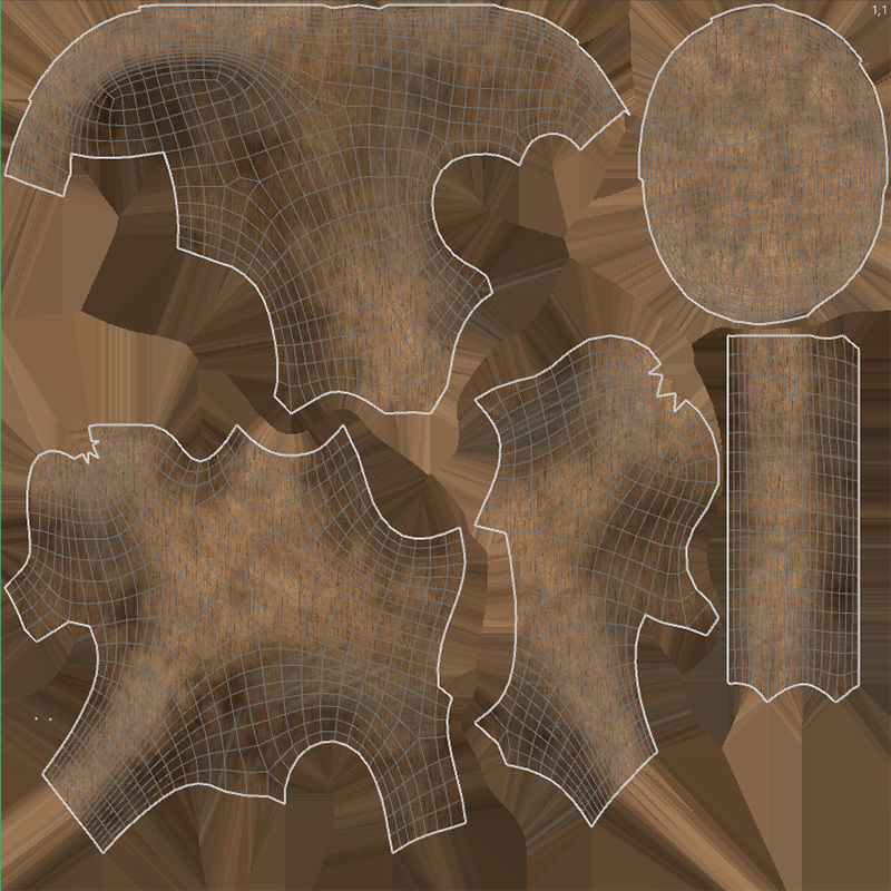 Wooden phone holder Low-poly 3D model_24