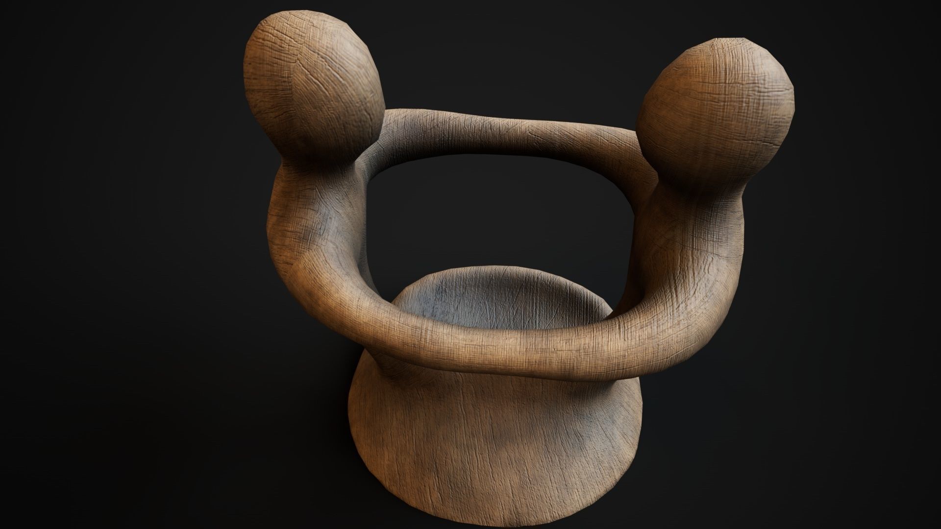 Wooden phone holder Low-poly 3D model_8