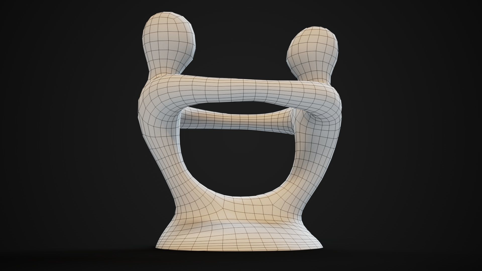 Wooden phone holder Low-poly 3D model_22