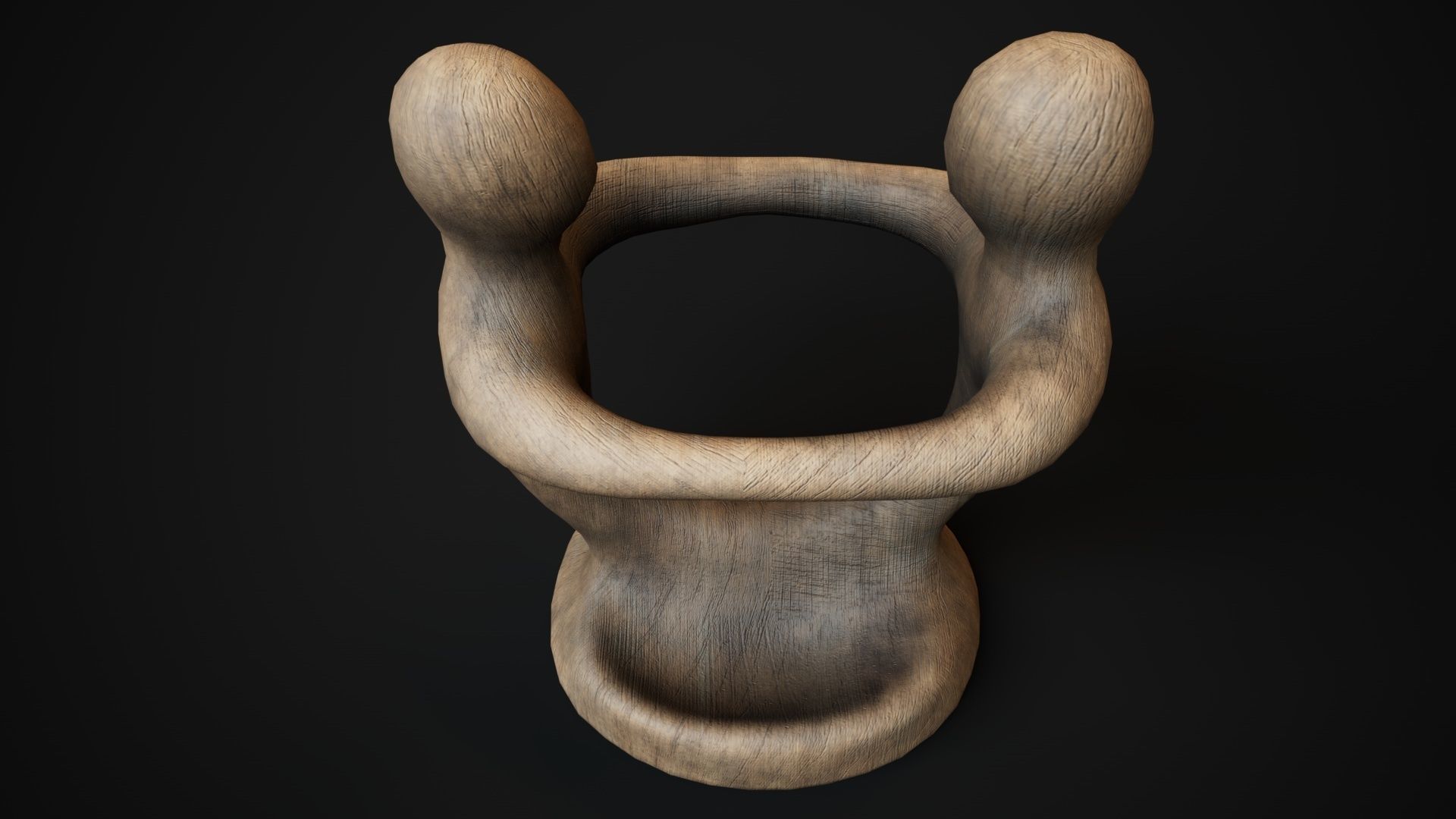 Wooden phone holder Low-poly 3D model_13