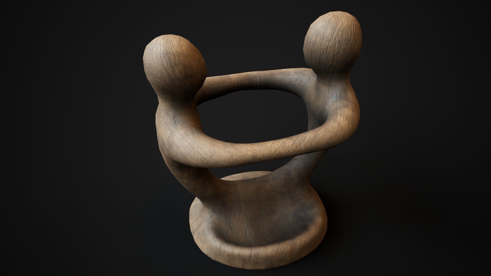 Wooden phone holder Low-poly 3D model_2