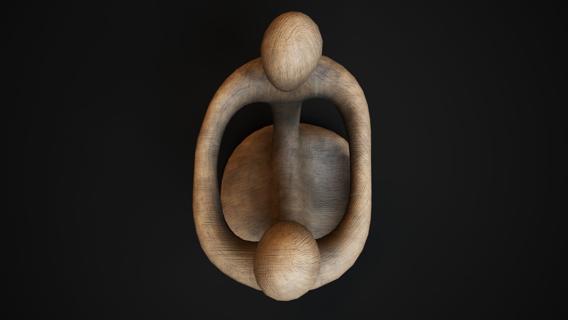 Wooden phone holder Low-poly 3D model_11