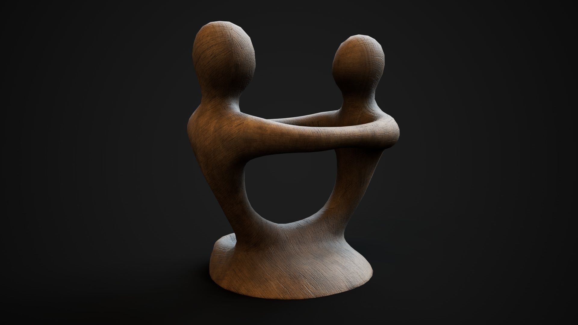 Wooden phone holder Low-poly 3D model_7