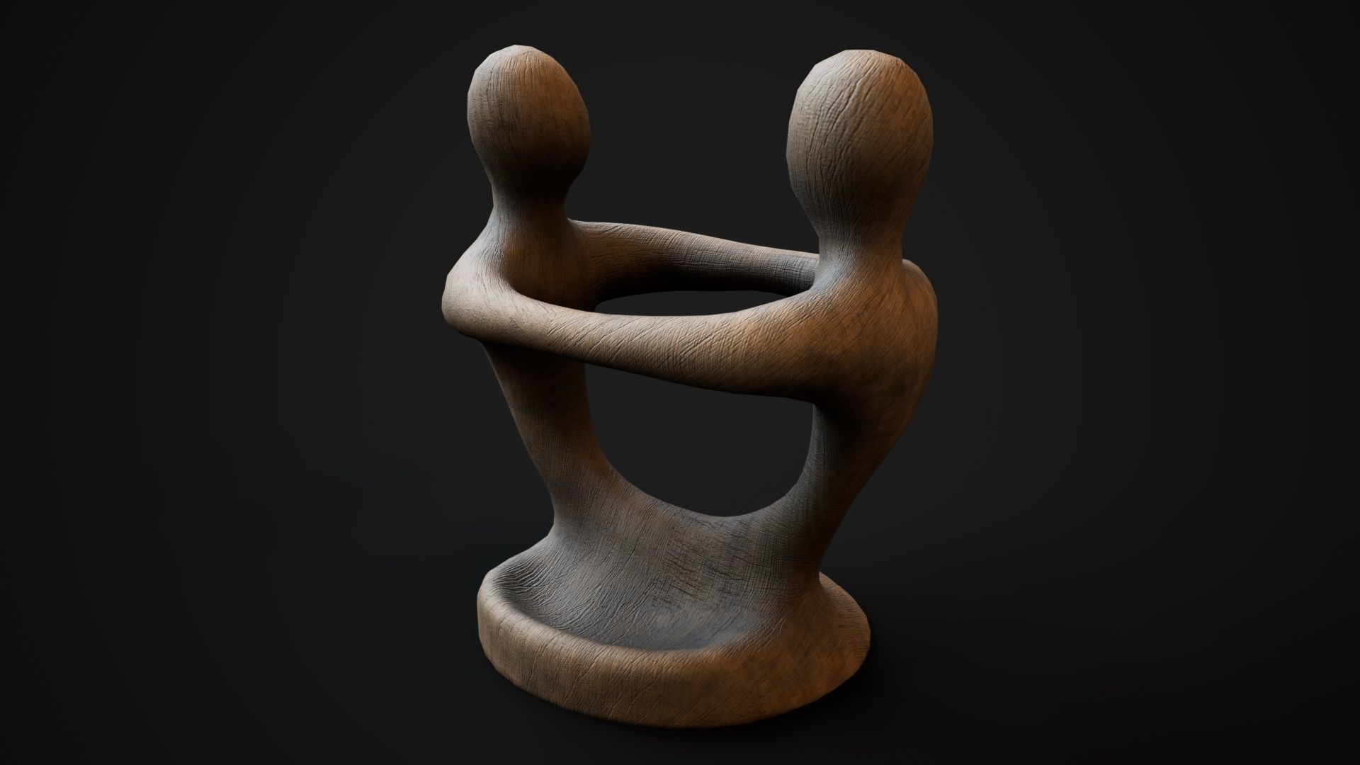 Wooden phone holder Low-poly 3D model_3