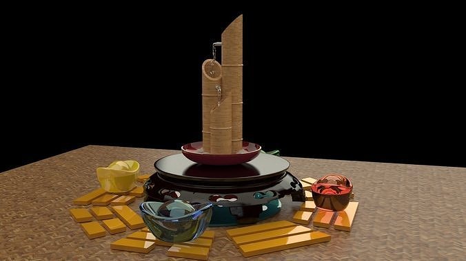  Chinese bamboo water fountain    3D model