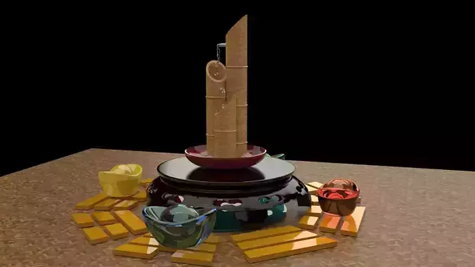  Chinese bamboo water fountain   