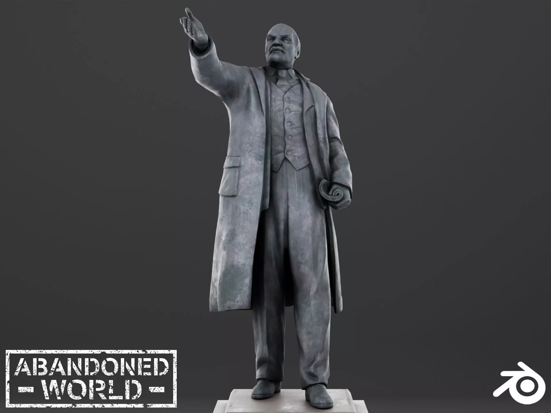 Lenin Statue Low-poly 3D model_0