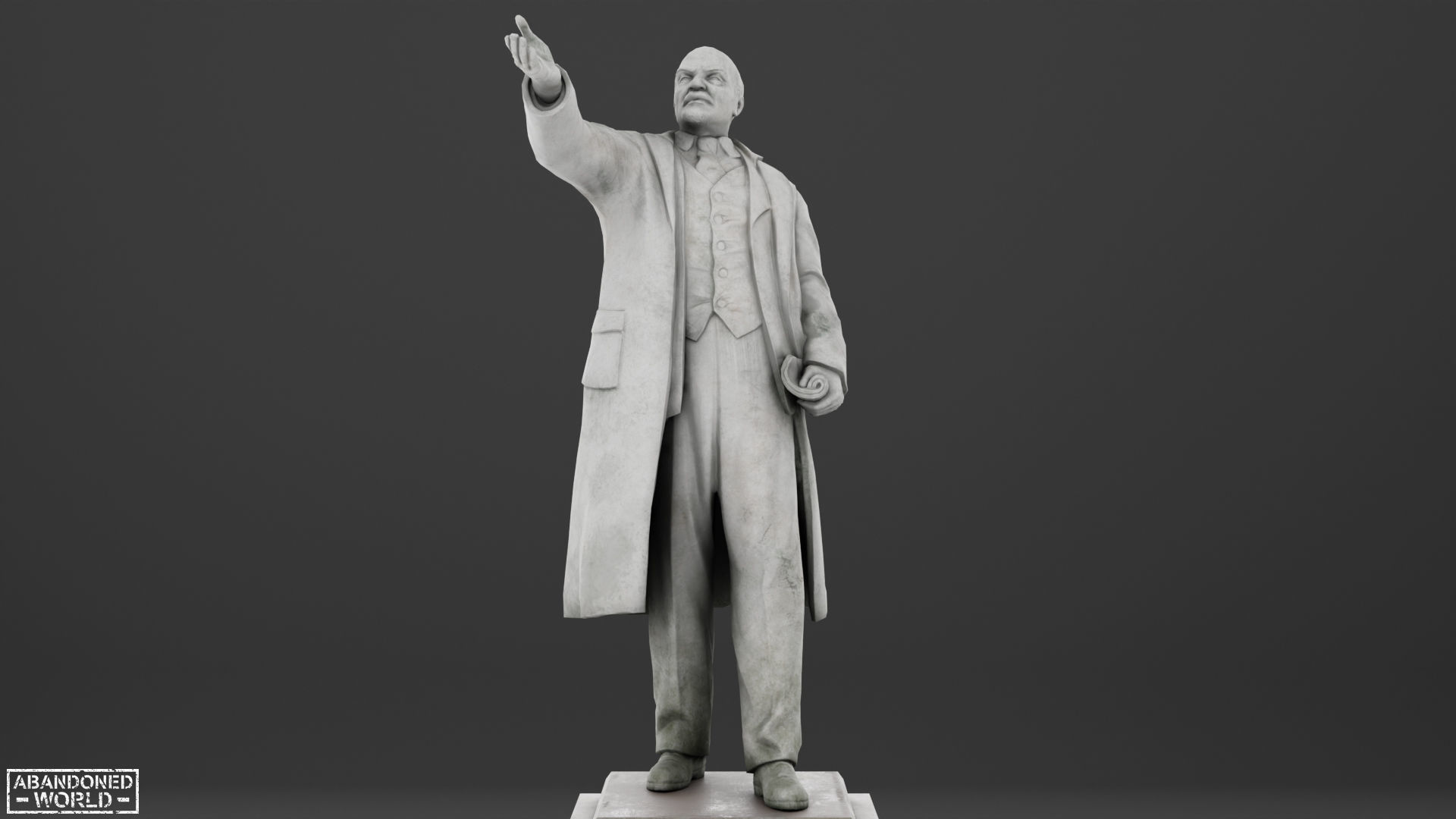 Lenin Statue Low-poly 3D model_5
