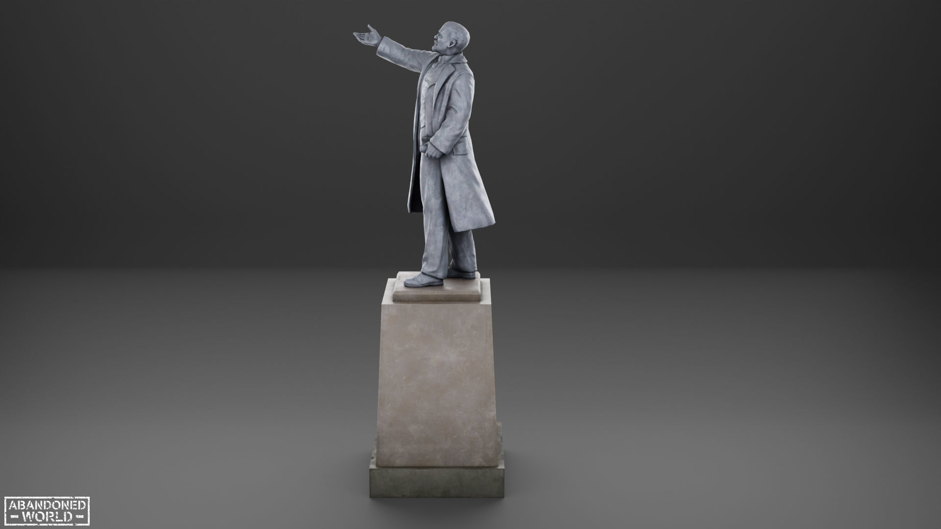 Lenin Statue Low-poly 3D model_8