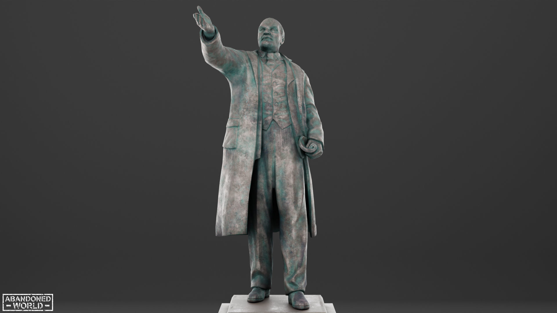 Lenin Statue Low-poly 3D model_3