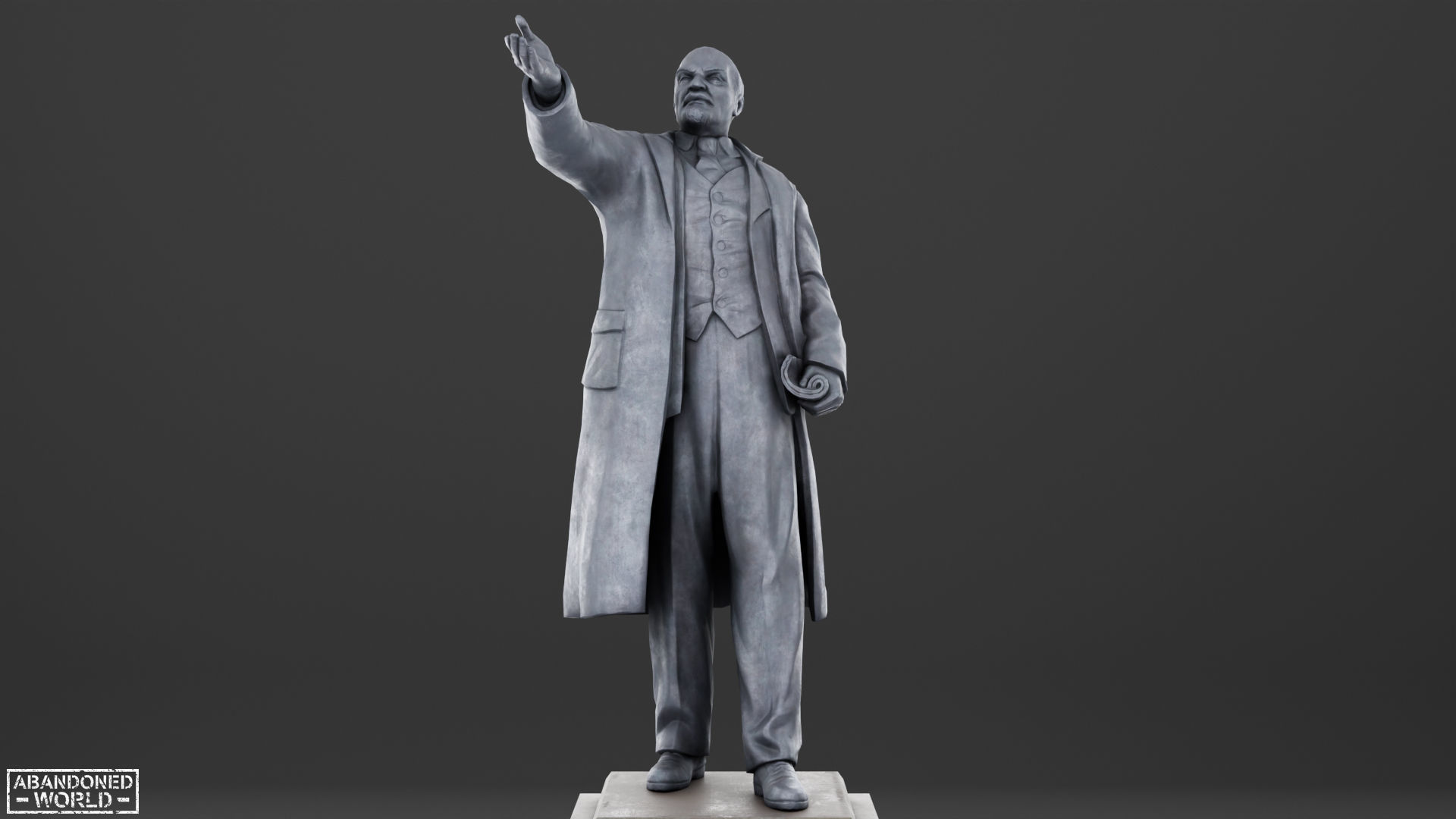 Lenin Statue Low-poly 3D model_1