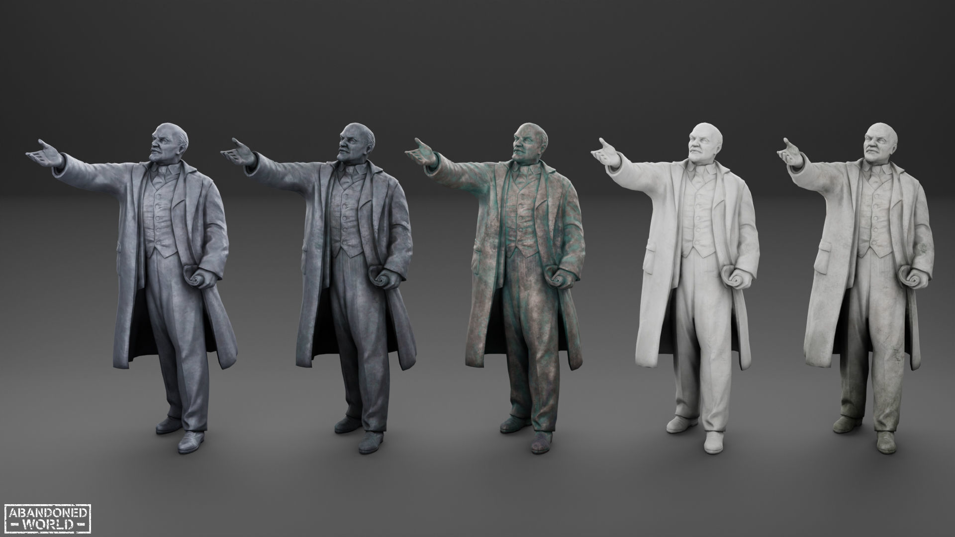 Lenin Statue Low-poly 3D model_18
