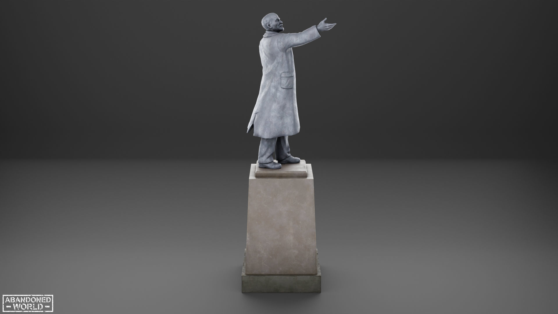Lenin Statue Low-poly 3D model_10