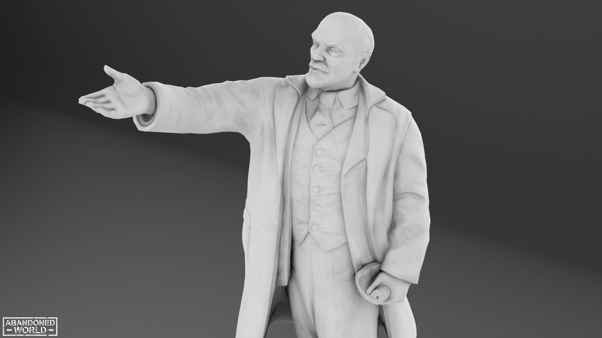 Lenin Statue Low-poly 3D model_15
