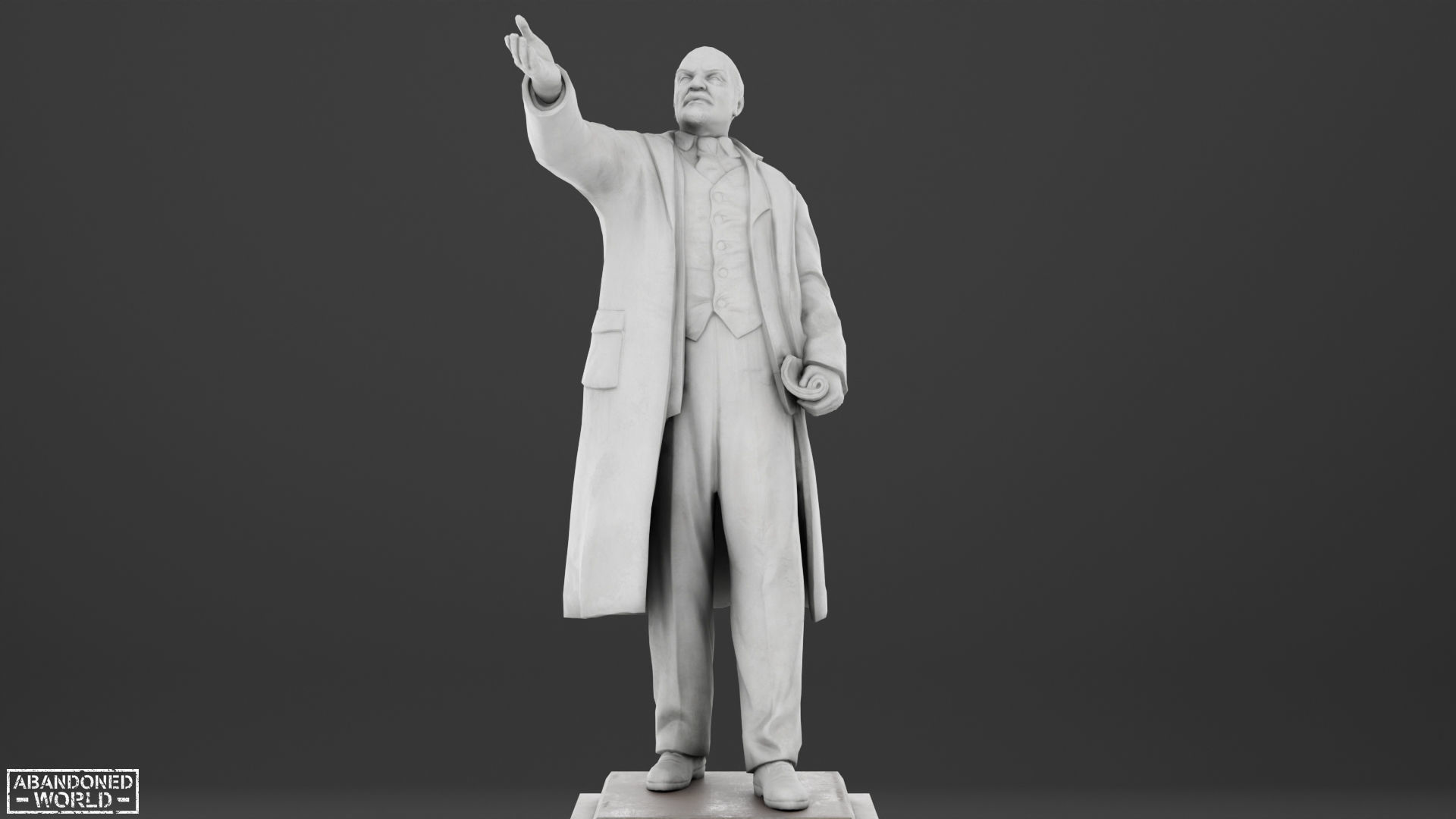 Lenin Statue Low-poly 3D model_4