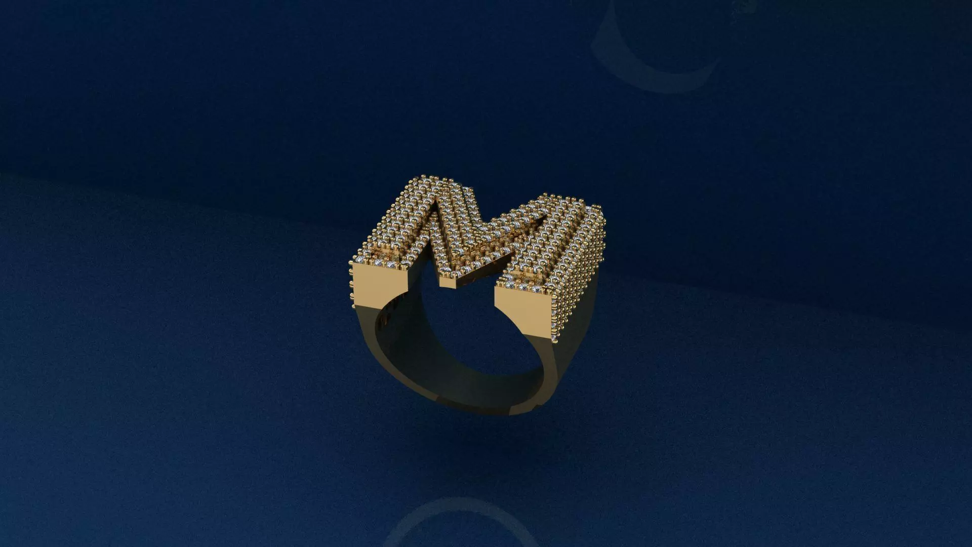 M Custom Ring 3D print model