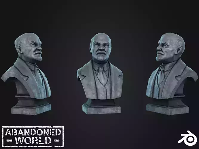 Lenin Bust Low-poly 3D model