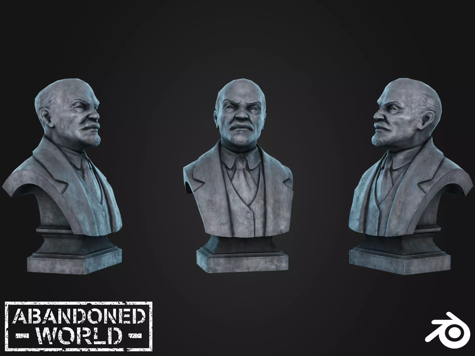 Lenin Bust Low-poly 3D model_0