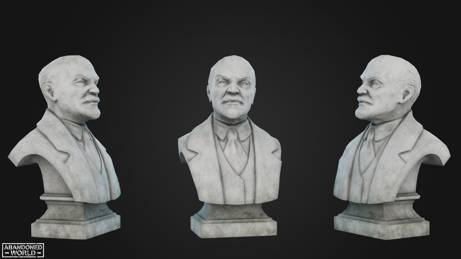 Lenin Bust Low-poly 3D model_8