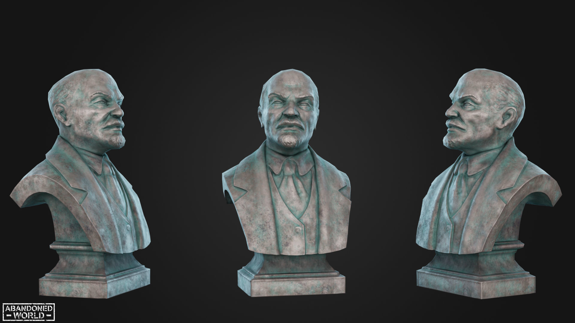 Lenin Bust Low-poly 3D model_5