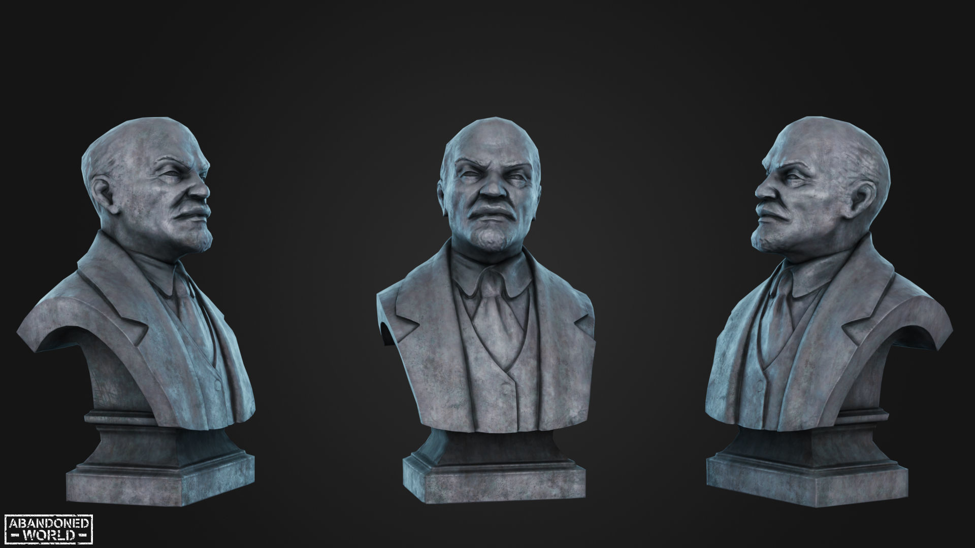 Lenin Bust Low-poly 3D model_4