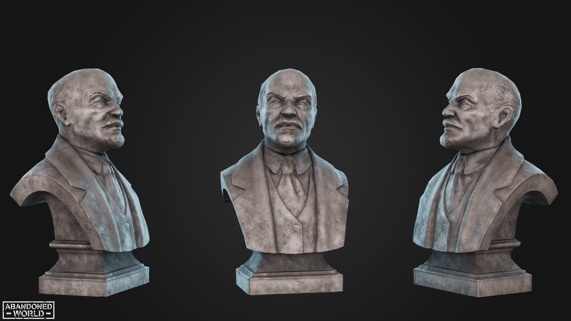 Lenin Bust Low-poly 3D model_6